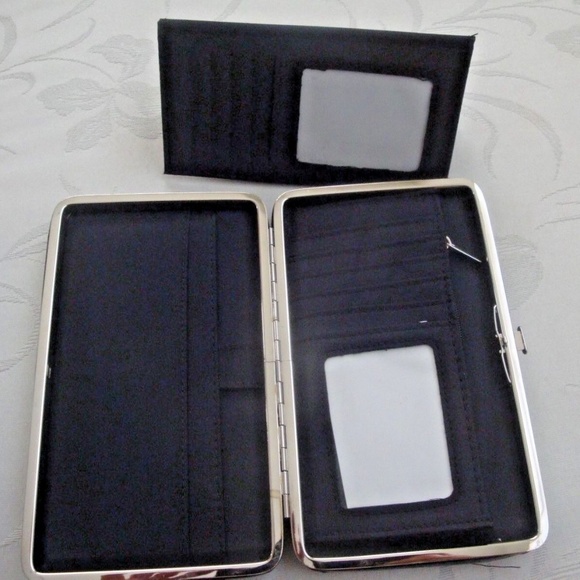 Brown Faux Croc / Snake Rhinestone Bling Cross Clutch Wallet Yesir New - Picture 6 of 6